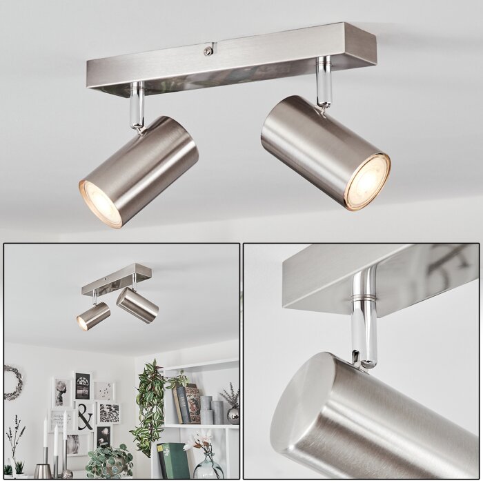 Javel Deckenleuchte Chrom, Nickel-Matt, 2-flammig