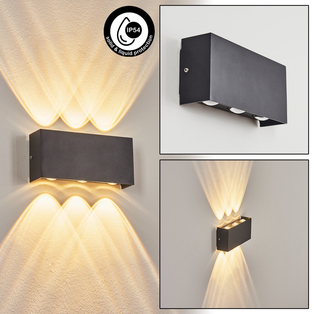 Morenos Außenwandleuchte LED Anthrazit, Weiß, 6-flammig main product photo