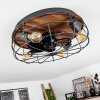 Moscavide  Deckenventilator Braun, Holzoptik, Schwarz, 4-flammig, Fernbedienung