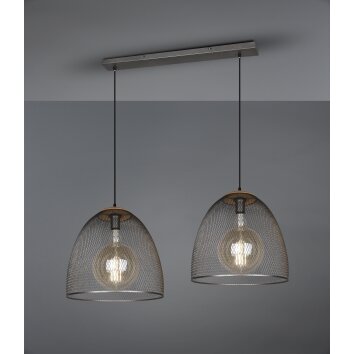 Trio Ivar Pendelleuchte Dunkelbraun, Nickel-Matt, 2-flammig Trio Ivar Pendelleuchte Dunkelbraun, Nickel-Matt, 2-flammig
