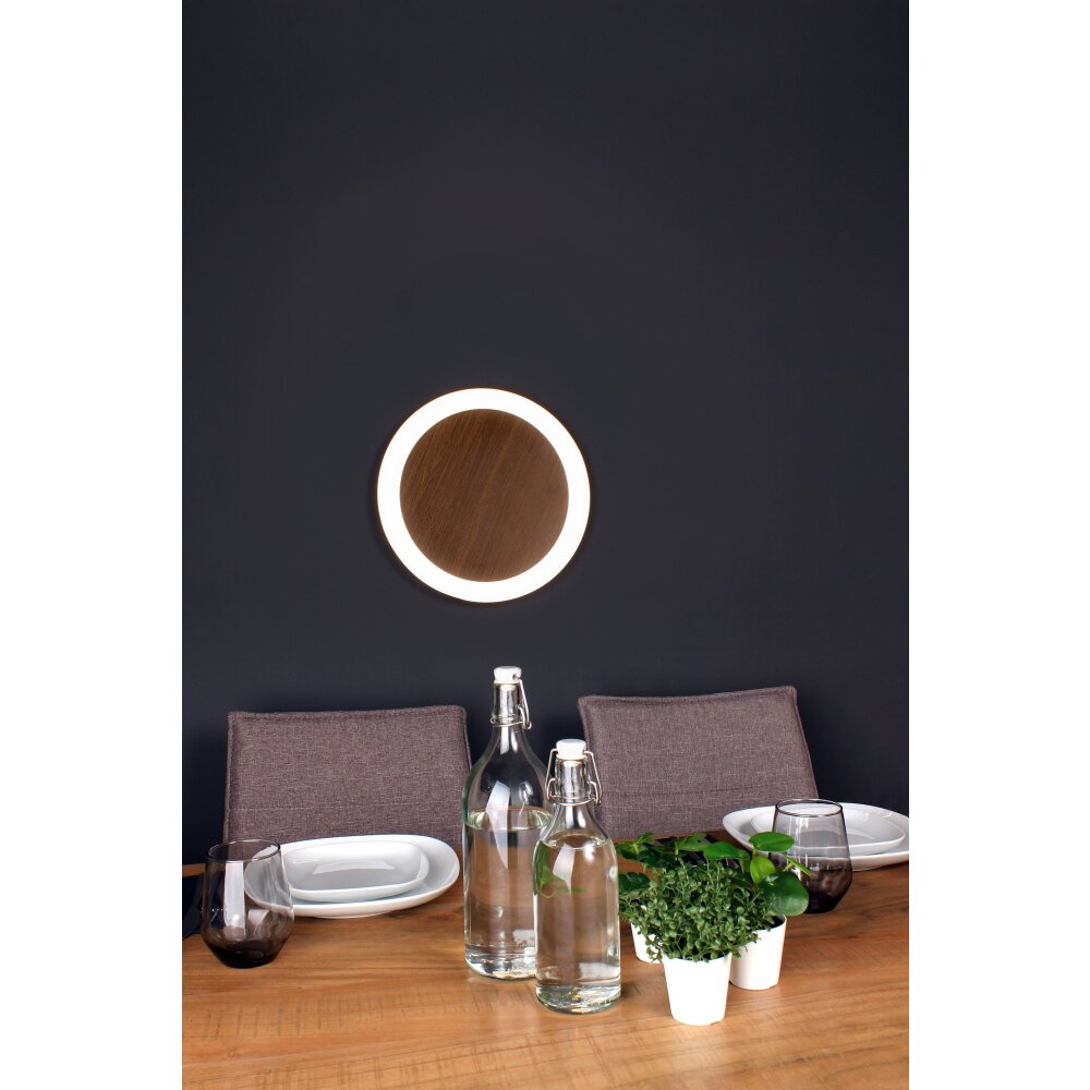 Luce Design MOON Wandleuchte LED Braun, Holzoptik, Schwarz, 1-flammig main product photo