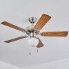 Apiao Deckenventilator Braun, Holzoptik, Silber, 1-flammig
