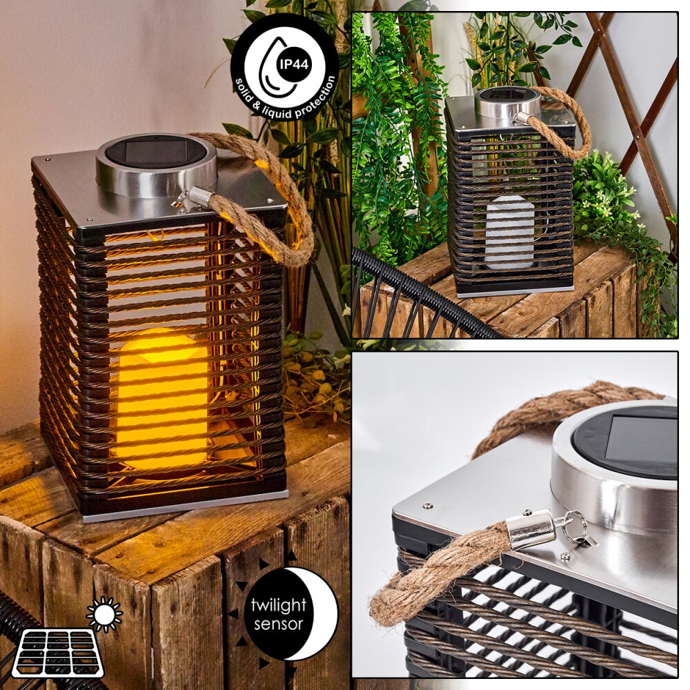 Emboque Solartischleuchte LED Braun, Naturfarben, Nickel-Matt, Schwarz, 1-flammig main product photo