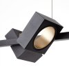 Brilliant Dillard Pendelleuchte LED Gold, Schwarz, 5-flammig, Fernbedienung