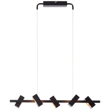 Brilliant Dillard Pendelleuchte LED Gold, Schwarz, 5-flammig, Fernbedienung