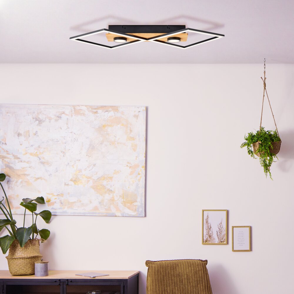 Brilliant Woodbridge Deckenleuchte LED Braun, Schwarz, 1-flammig main product photo
