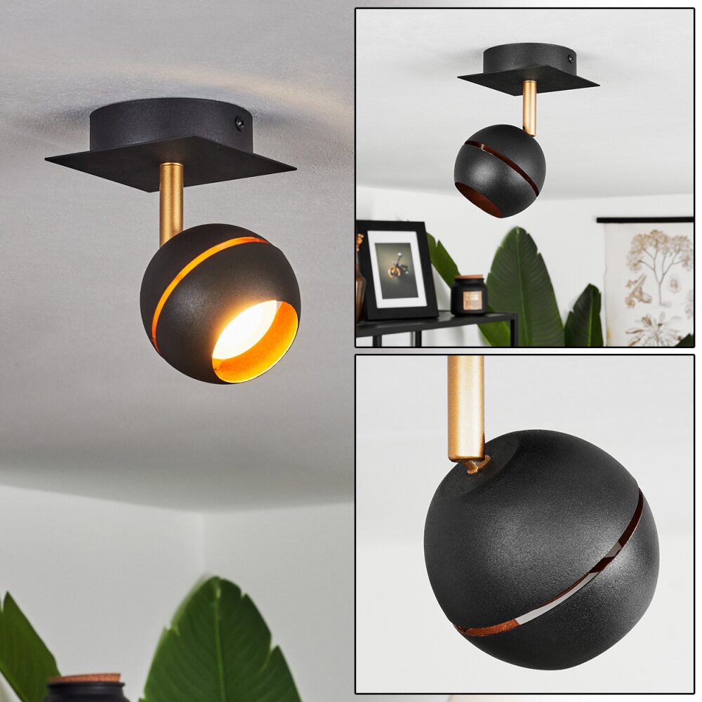 Tome Deckenleuchte LED Messing, Schwarz, 1-flammig main product photo