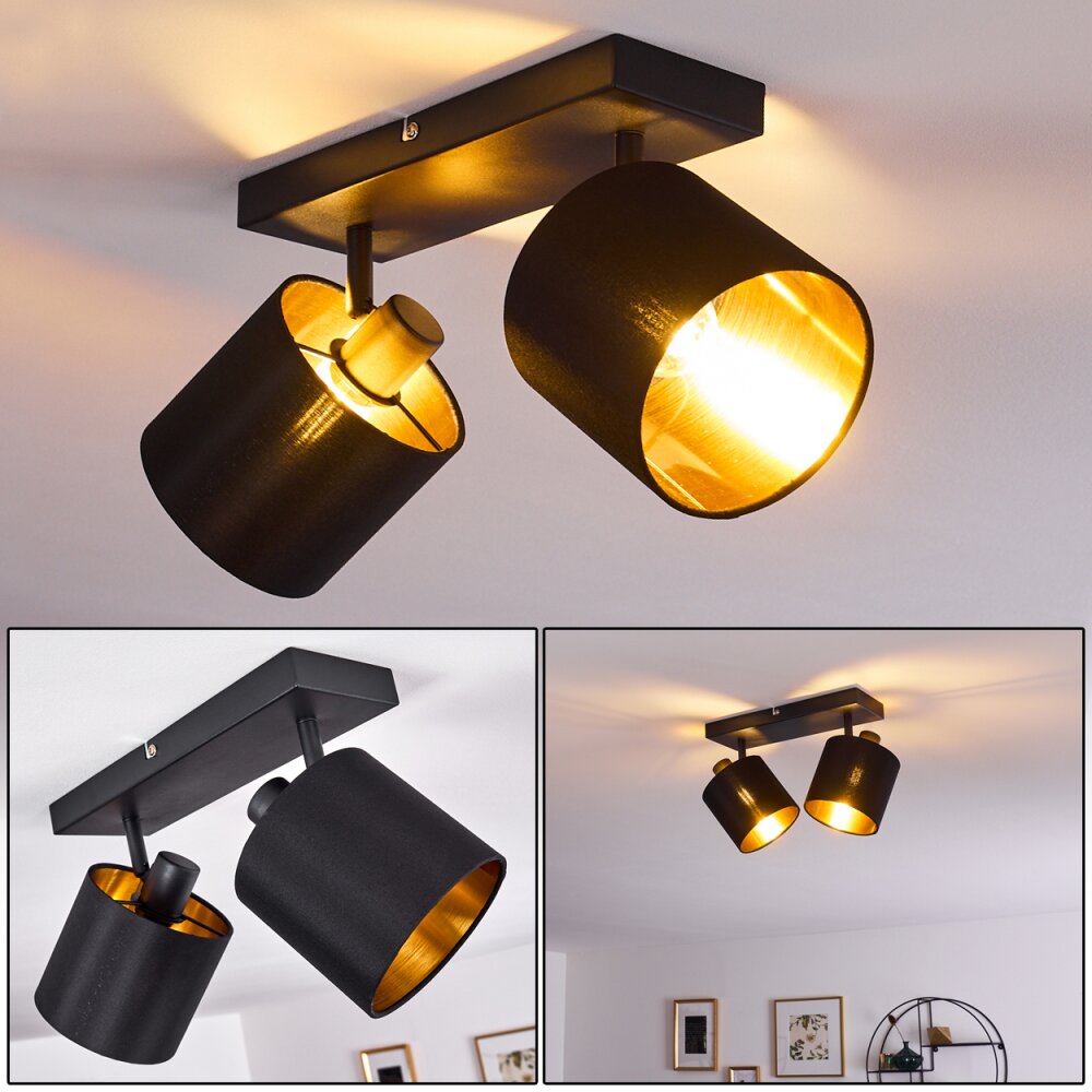 Alsen Deckenleuchte Schwarz-Gold, 2-flammig main product photo