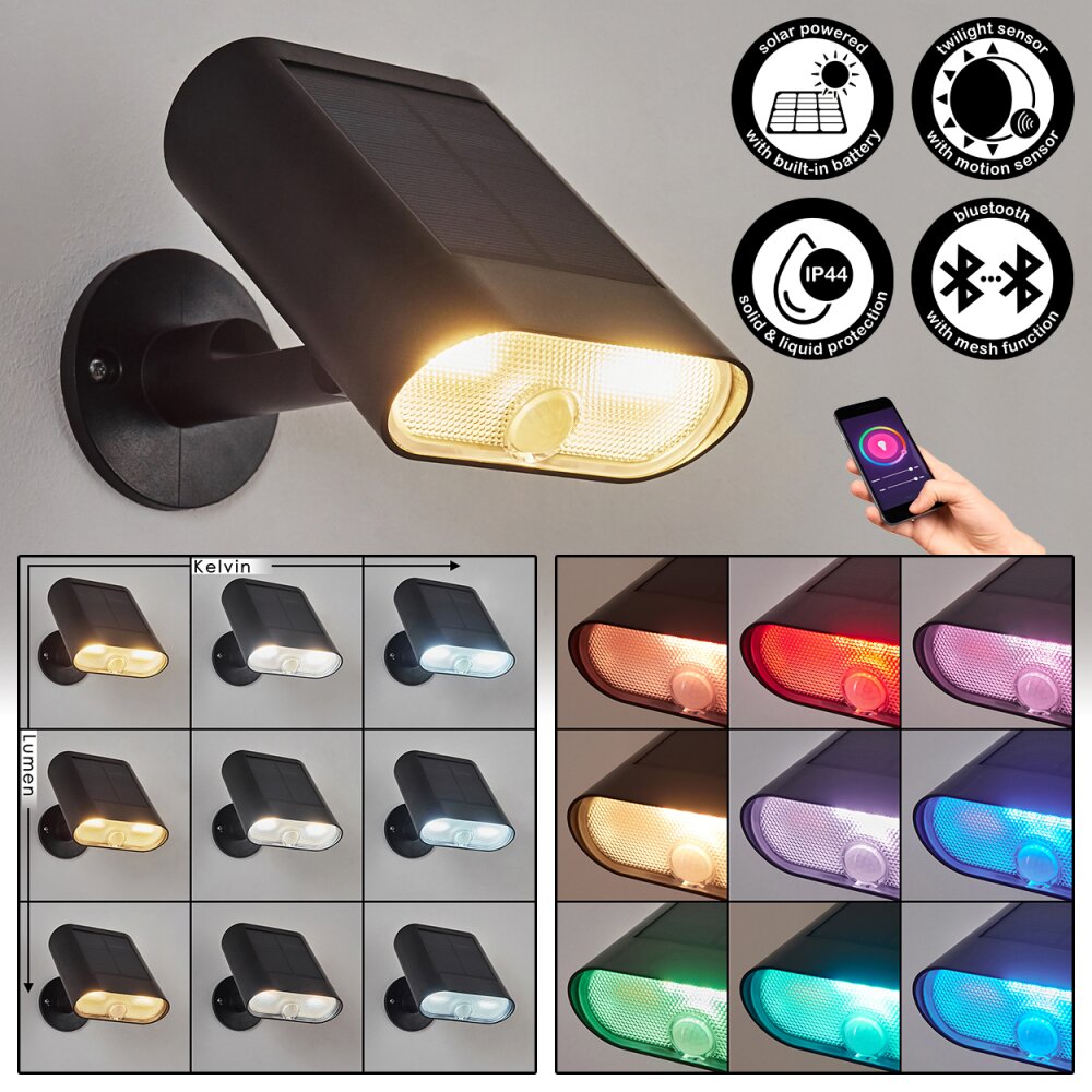 Usmagama Solarwandleuchte LED Schwarz, 1-flammig, Bewegungsmelder main product photo