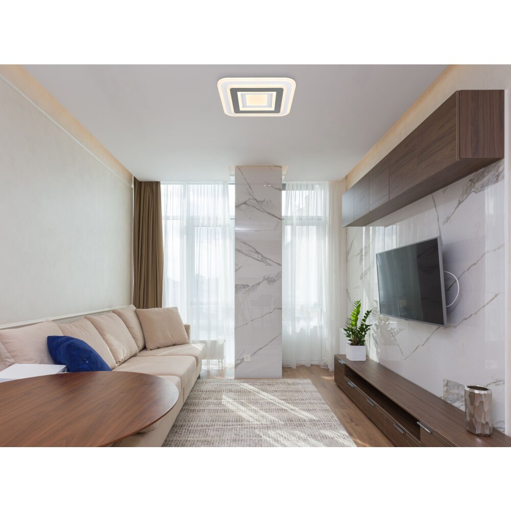 Globo SABATINO Deckenleuchte LED Weiß, 1-flammig, Fernbedienung main product photo