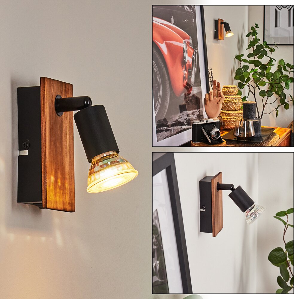 Castillo Wandleuchte Naturfarben, Schwarz, 1-flammig main product photo