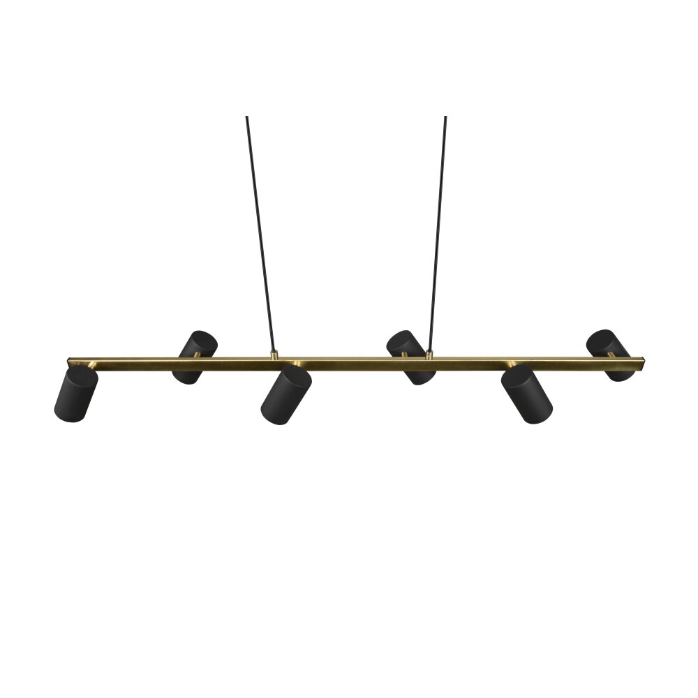Trio Leuchten Marley Pendelleuchte Schwarz-Gold, 6-flammig