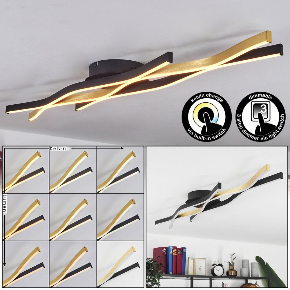 Serlande Deckenleuchte LED Gold, Schwarz, 1-flammig main product photo