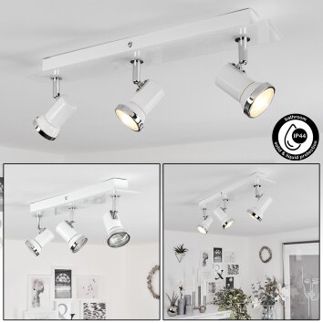 Lanrigan Deckenleuchte LED Chrom, Weiß, 3-flammig Lanrigan Deckenleuchte LED Chrom, Weiß, 3-flammig