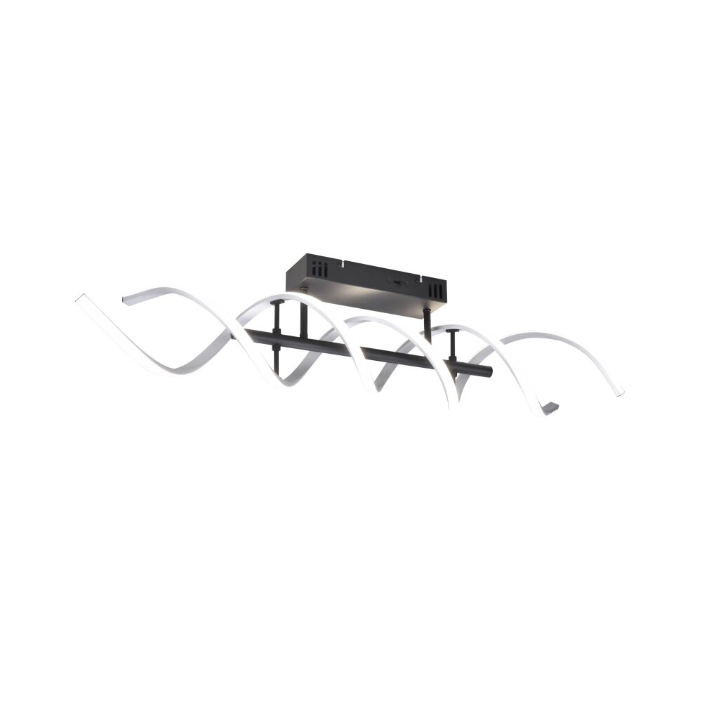 Trio Sequence Deckenleuchte LED Aluminium, Schwarz, 1-flammig