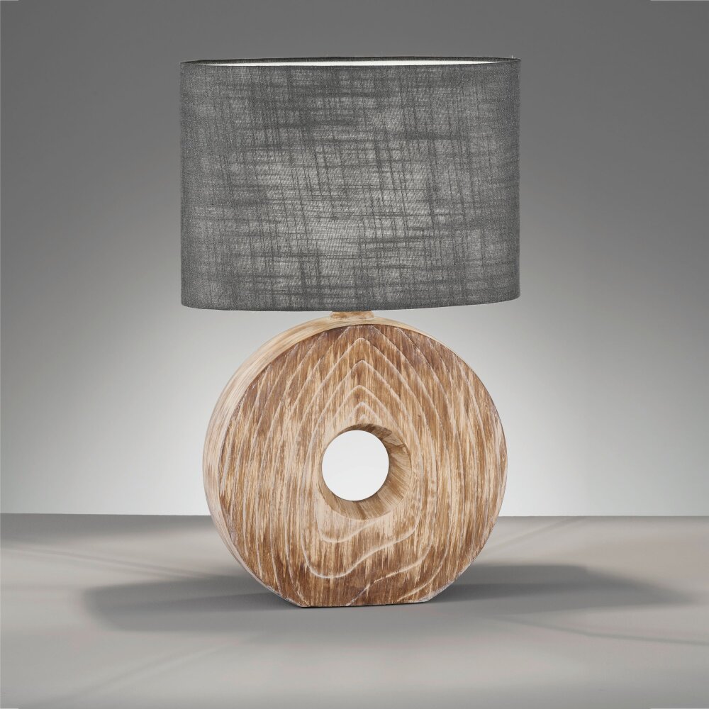Fischer & Honsel Hanke Tischleuchte Holzoptik, 1-flammig main product photo