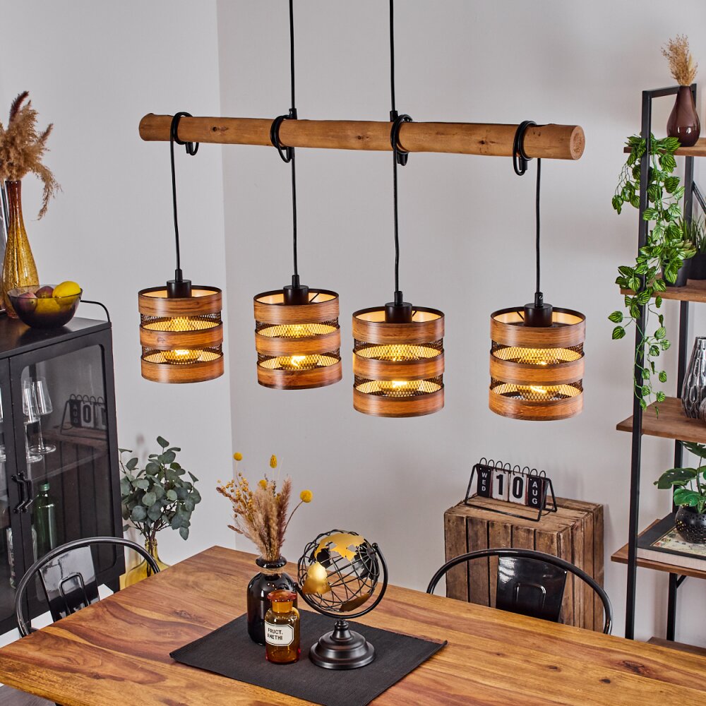 Anthe Pendelleuchte Naturfarben, Schwarz, 4-flammig main product photo