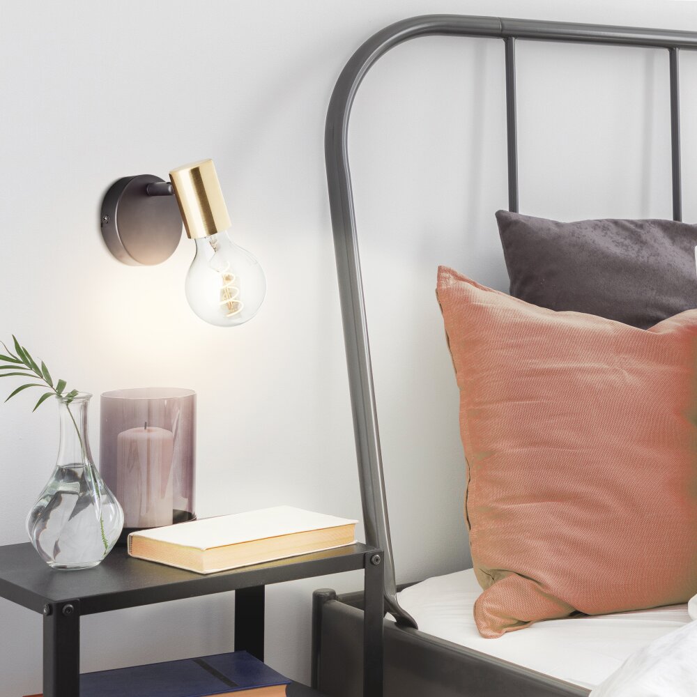 Brilliant Kerry Wandleuchte Gold, Schwarz, 1-flammig main product photo