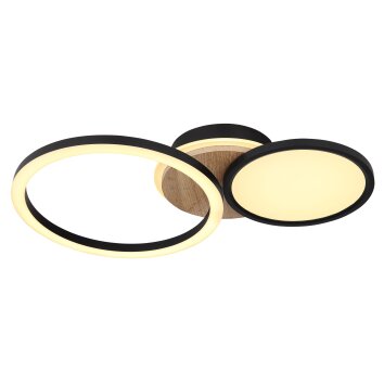 Globo SID Deckenleuchte LED Holzoptik, Schwarz, 1-flammig Globo SID Deckenleuchte LED Holzoptik, Schwarz, 1-flammig
