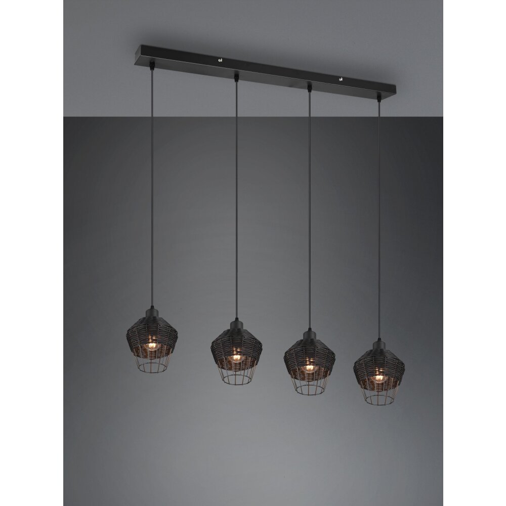 Reality Borka Pendelleuchte Schwarz, 4-flammig