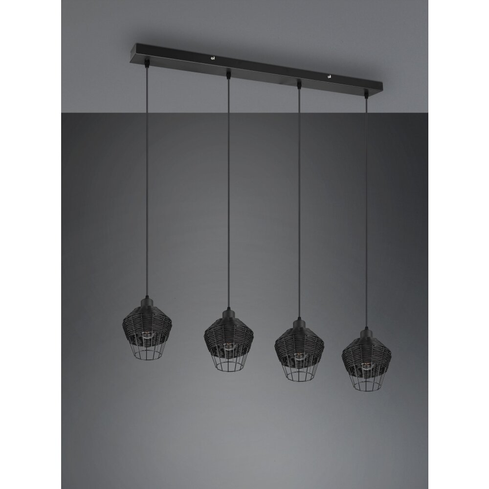 Reality Borka Pendelleuchte Schwarz, 4-flammig