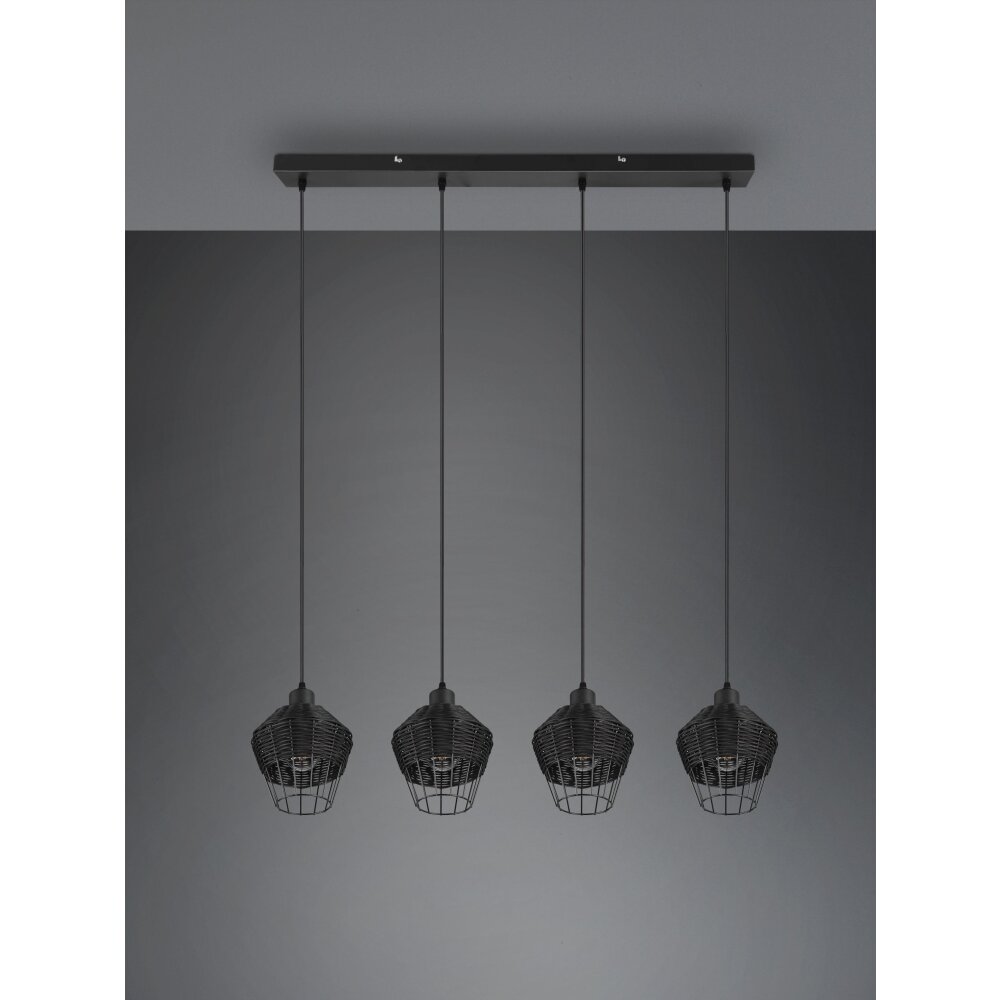 Reality Borka Pendelleuchte Schwarz, 4-flammig