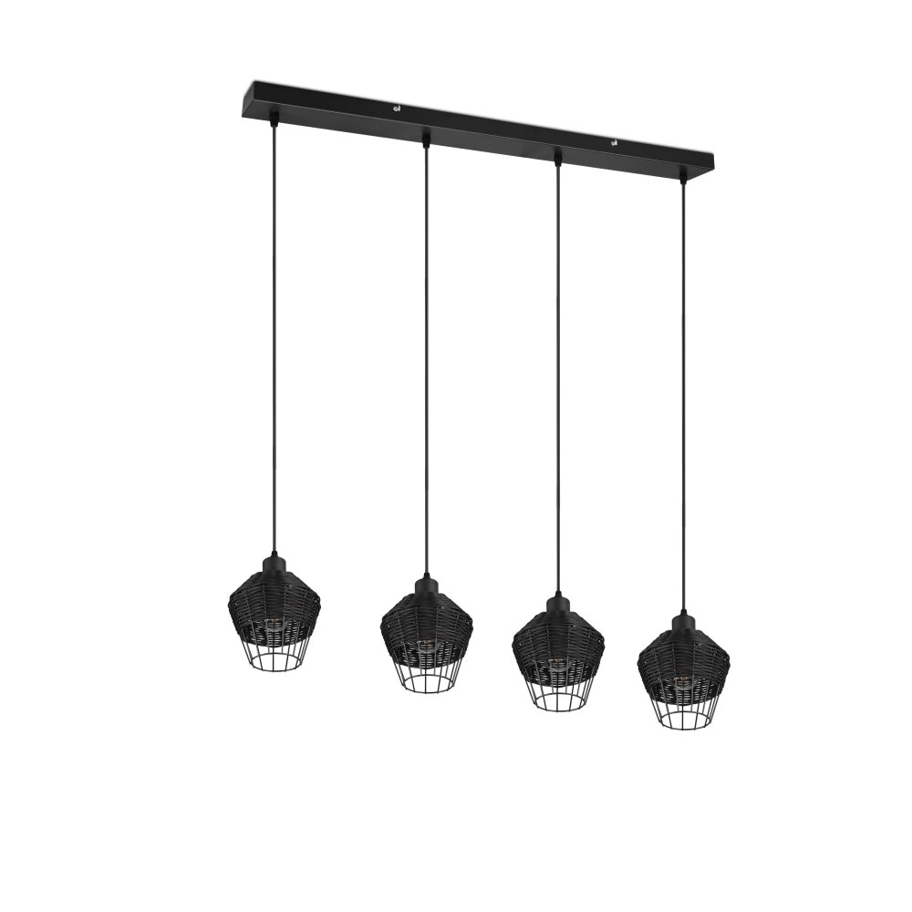 Reality Borka Pendelleuchte Schwarz, 4-flammig