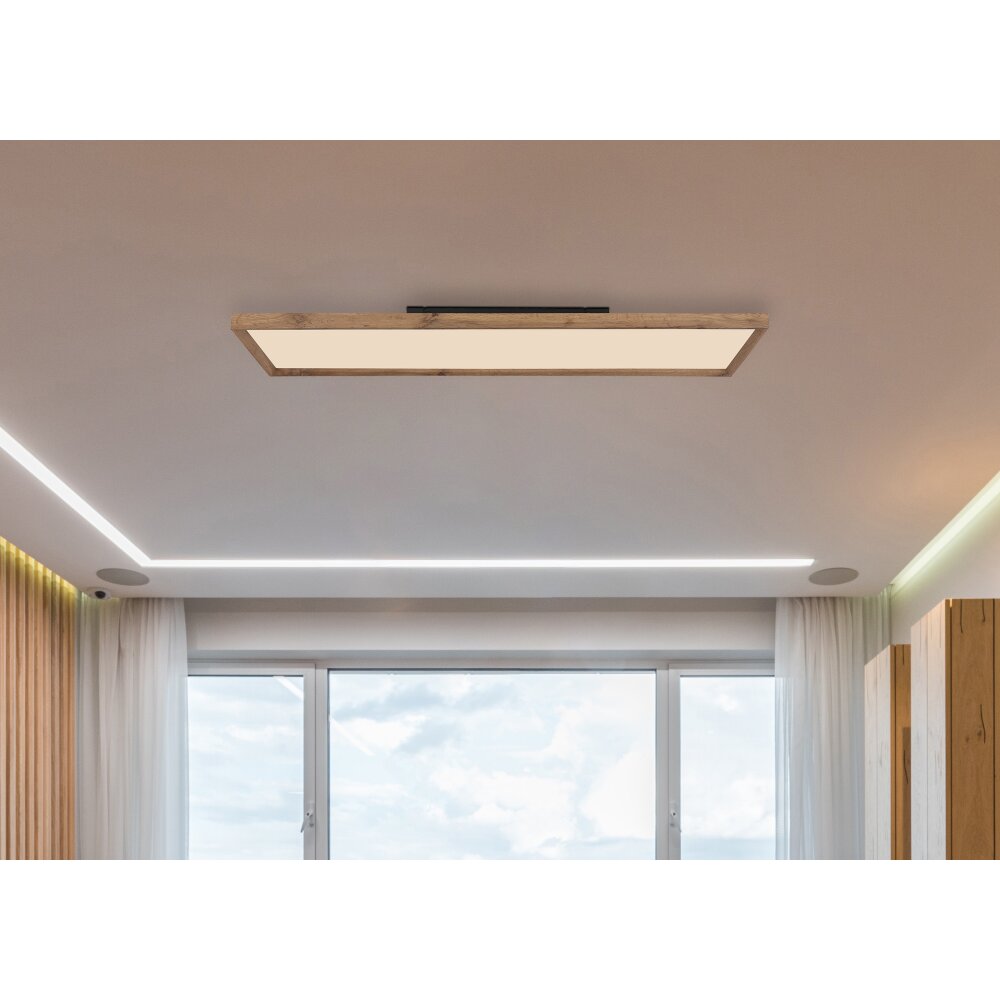 Globo CINDERELLA Deckenpanel LED Holzoptik, Weiß, 1-flammig main product photo