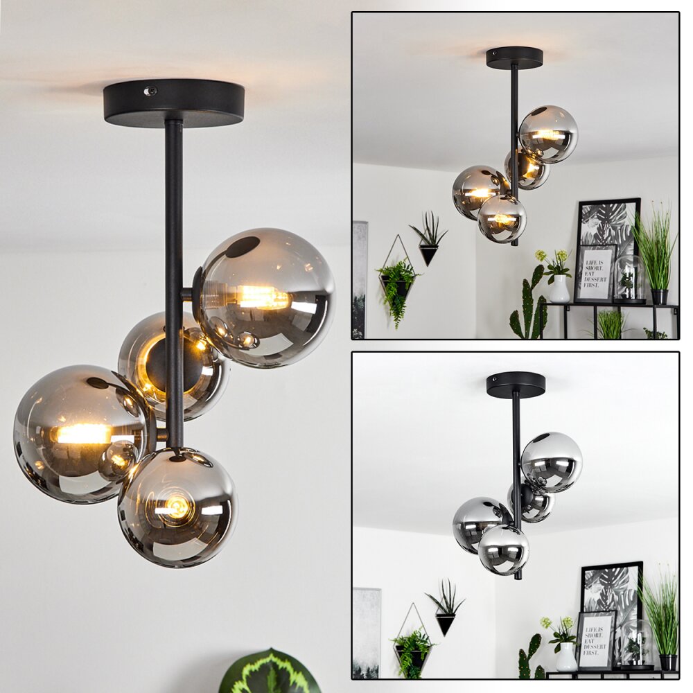 Chehalis Deckenleuchte Schwarz, 4-flammig main product photo