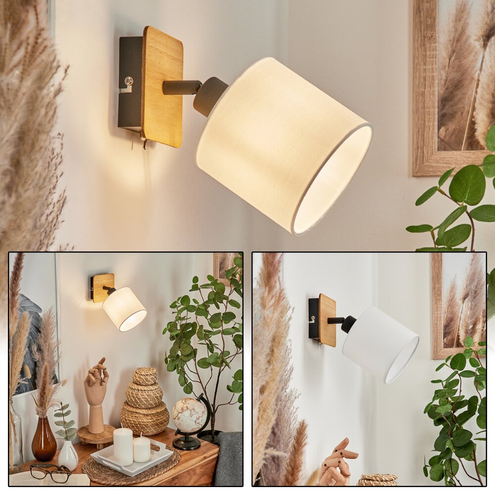 Alsen Wandleuchte Naturfarben, Schwarz, 1-flammig main product photo