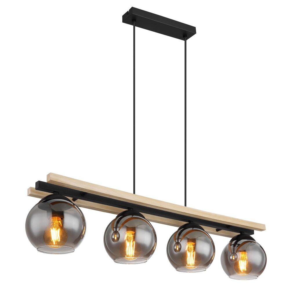 Globo CONNI Hängeleuchte Naturfarben, Schwarz, 4-flammig main product photo