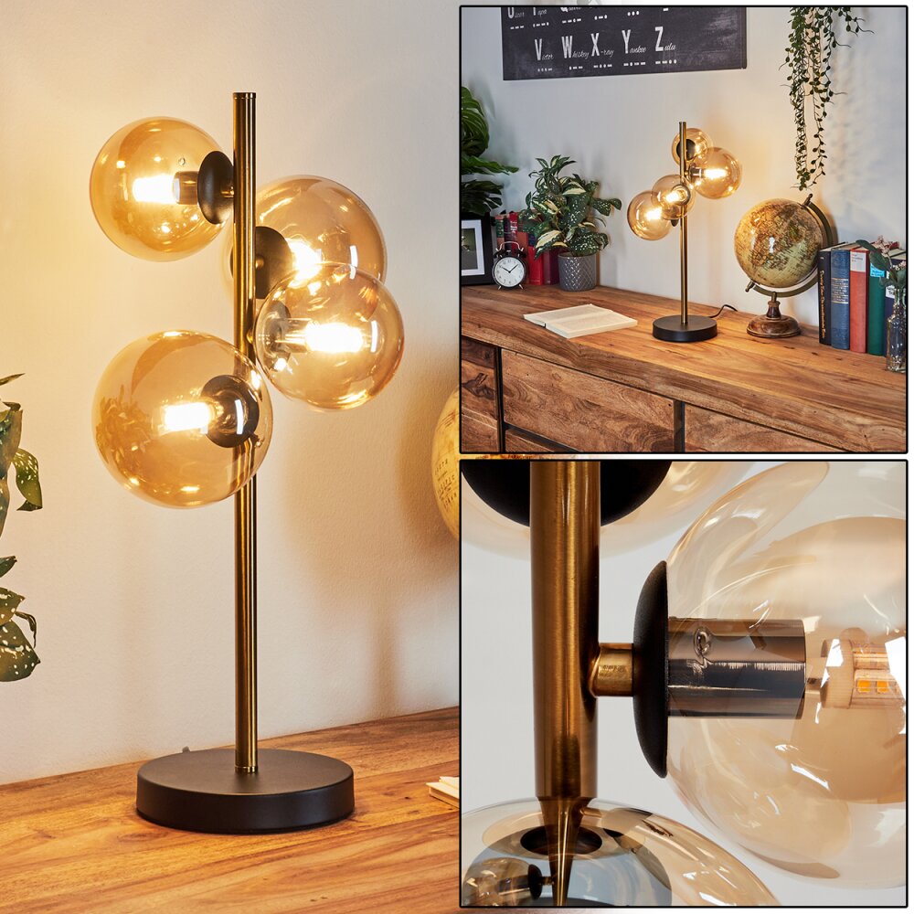 Alden Tischleuchte LED Bernsteinfarben, Champagnerfarben, 4-flammig main product photo
