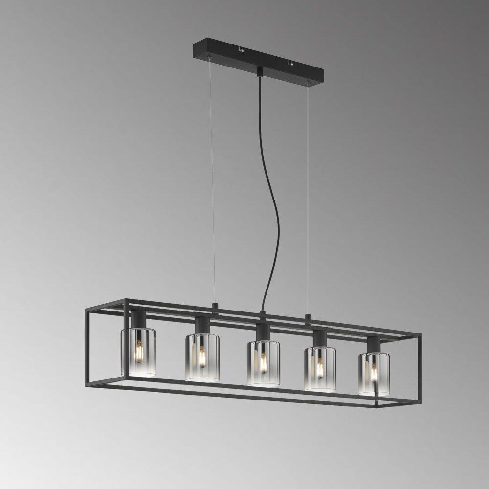 Fischer & Honsel Iska Pendelleuchte Schwarz, 5-flammig main product photo