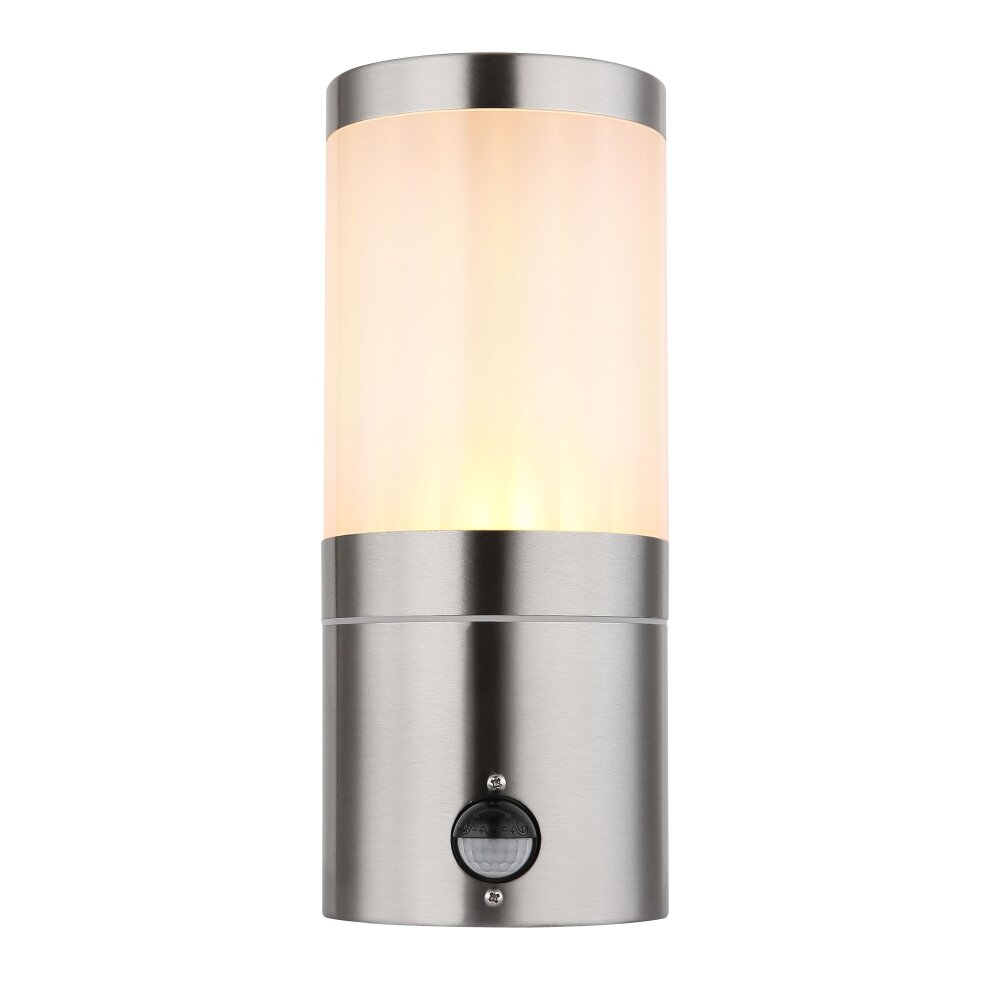 Globo XELOO Außenwandleuchte Silber, 1-flammig, Bewegungsmelder