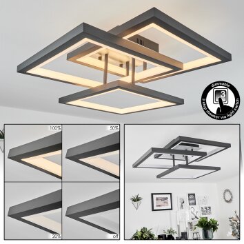 Solaro Deckenleuchte LED Grau, 1-flammig