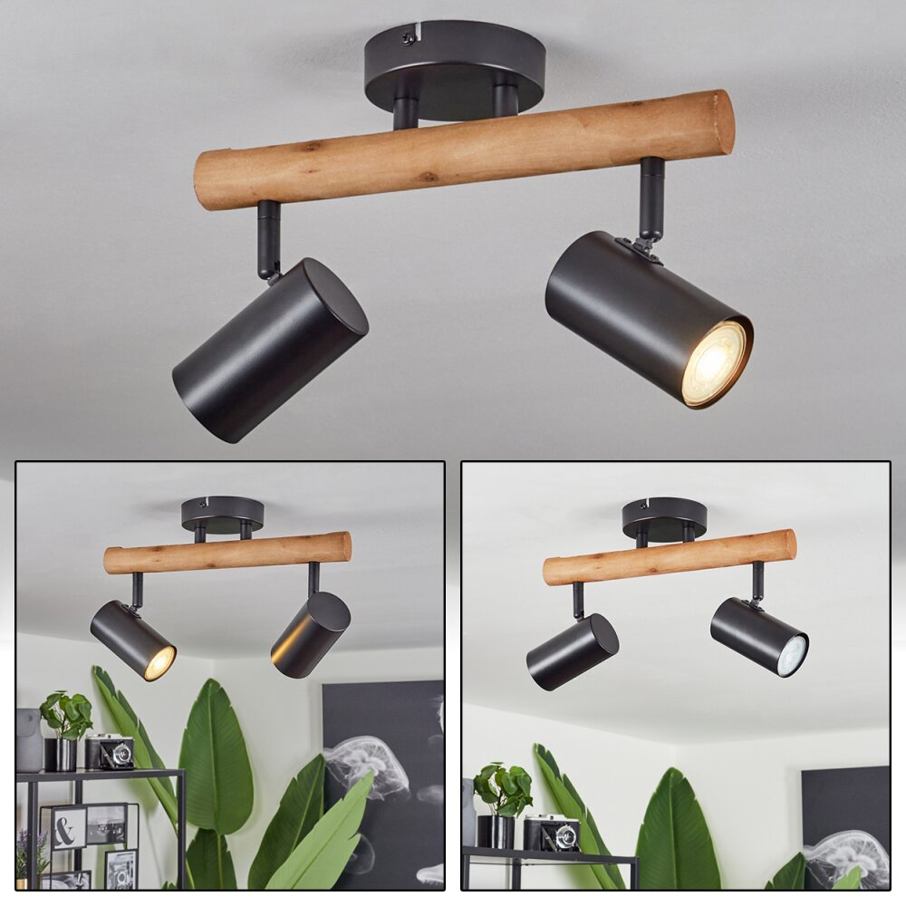 Arbrentin Deckenleuchte Naturfarben, Schwarz, 2-flammig main product photo