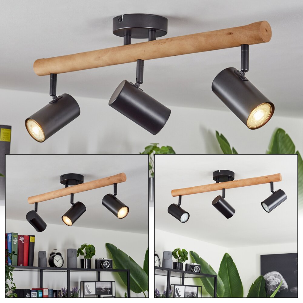Arbrentin Deckenleuchte Naturfarben, Schwarz, 3-flammig main product photo