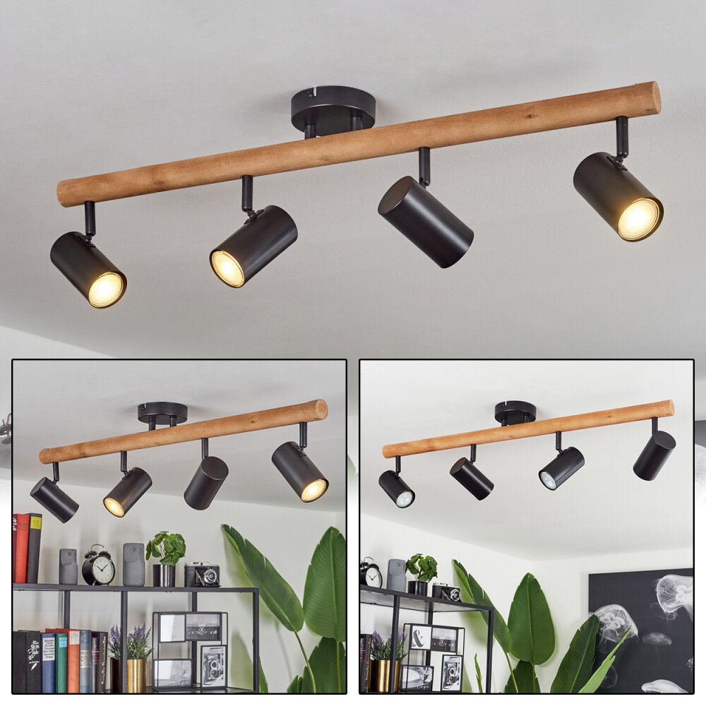 Arbrentin Deckenleuchte Naturfarben, Schwarz, 4-flammig main product photo