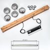 Vouhet Pendelleuchte Braun, Holzoptik, Schwarz, 5-flammig
