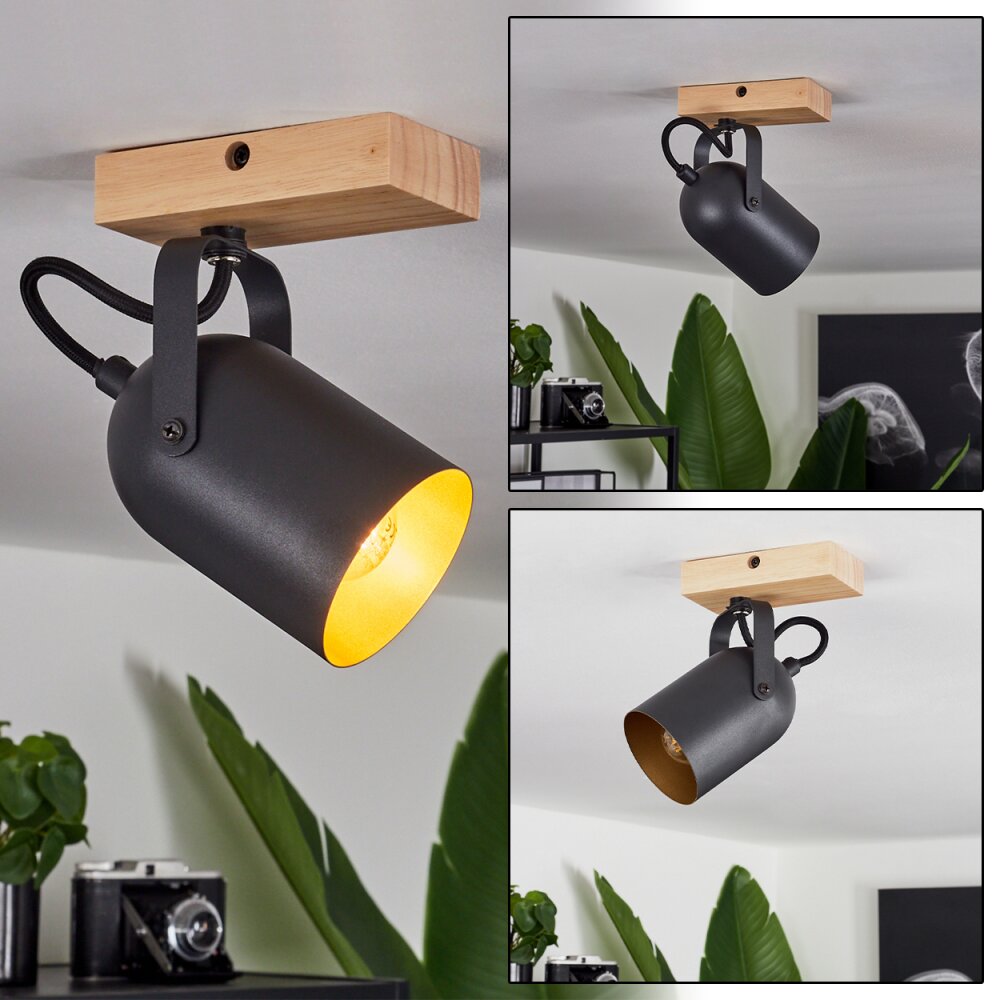 Vergoignan Deckenleuchte Naturfarben, Schwarz, 1-flammig main product photo