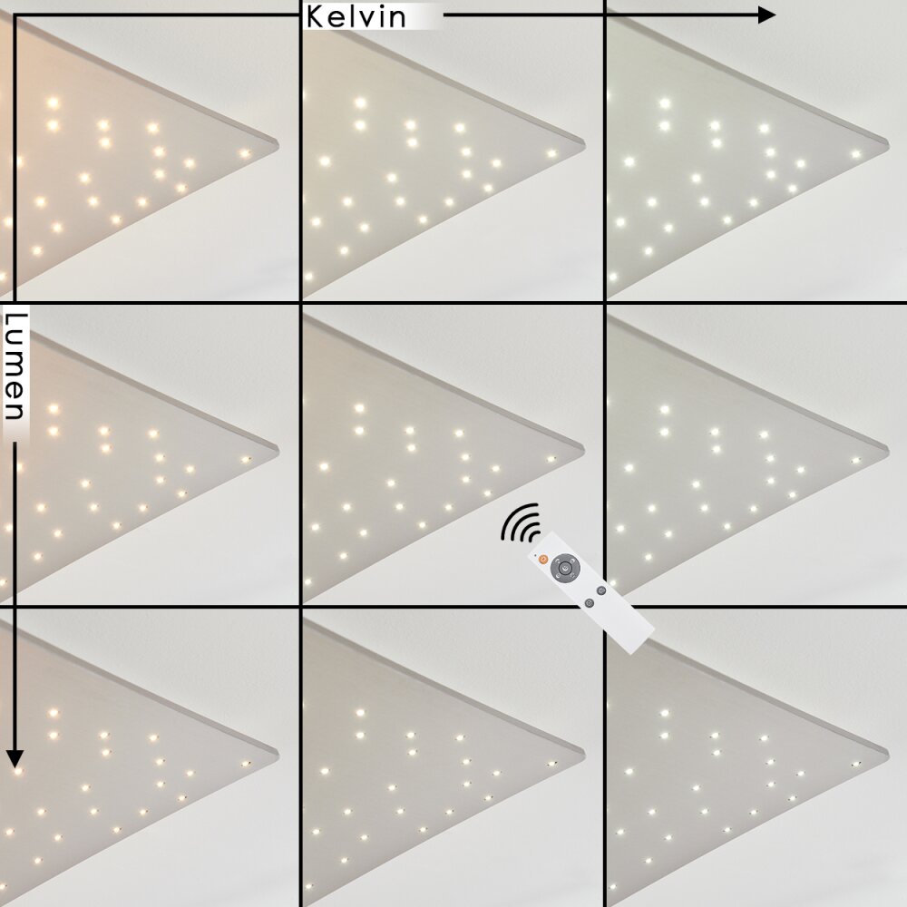 Madrier Deckenpanel LED Nickel-Matt, Weiß, 1-flammig, Fernbedienung