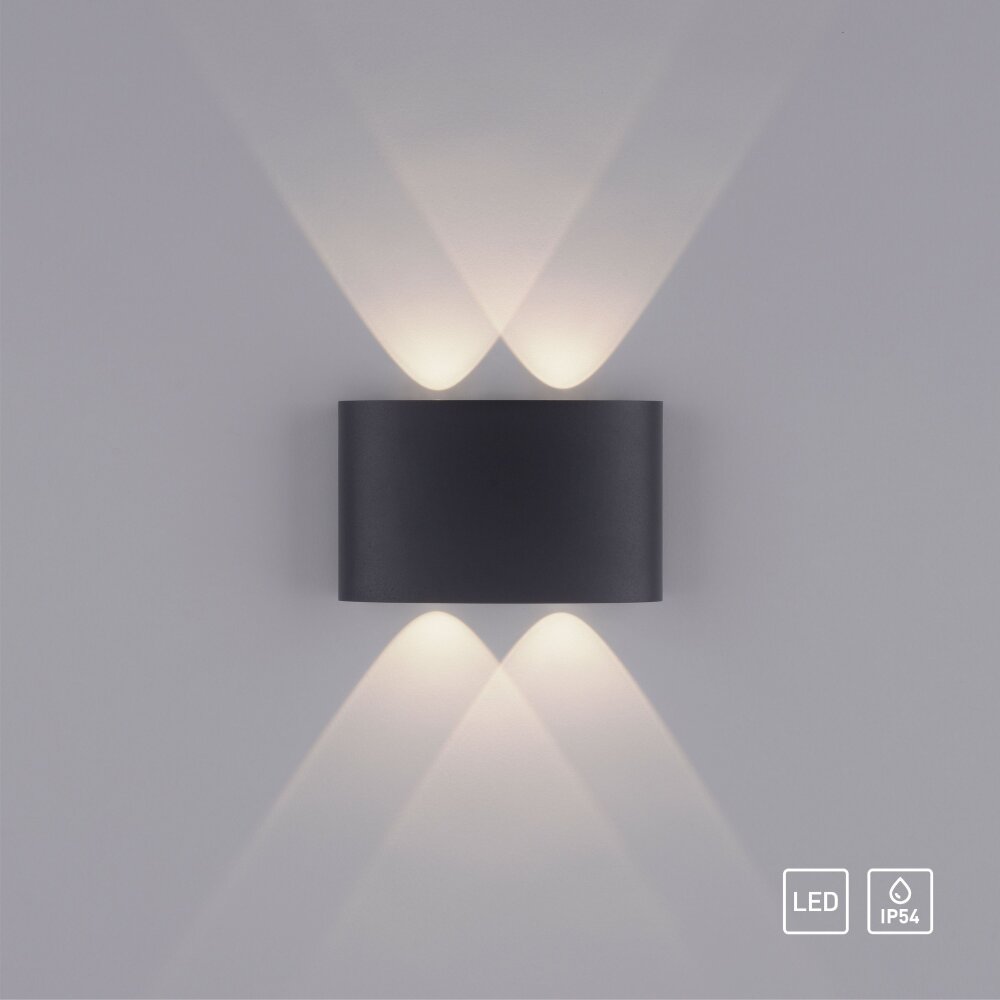 Paul Neuhaus CARLO Wandleuchte LED Anthrazit, 4-flammig