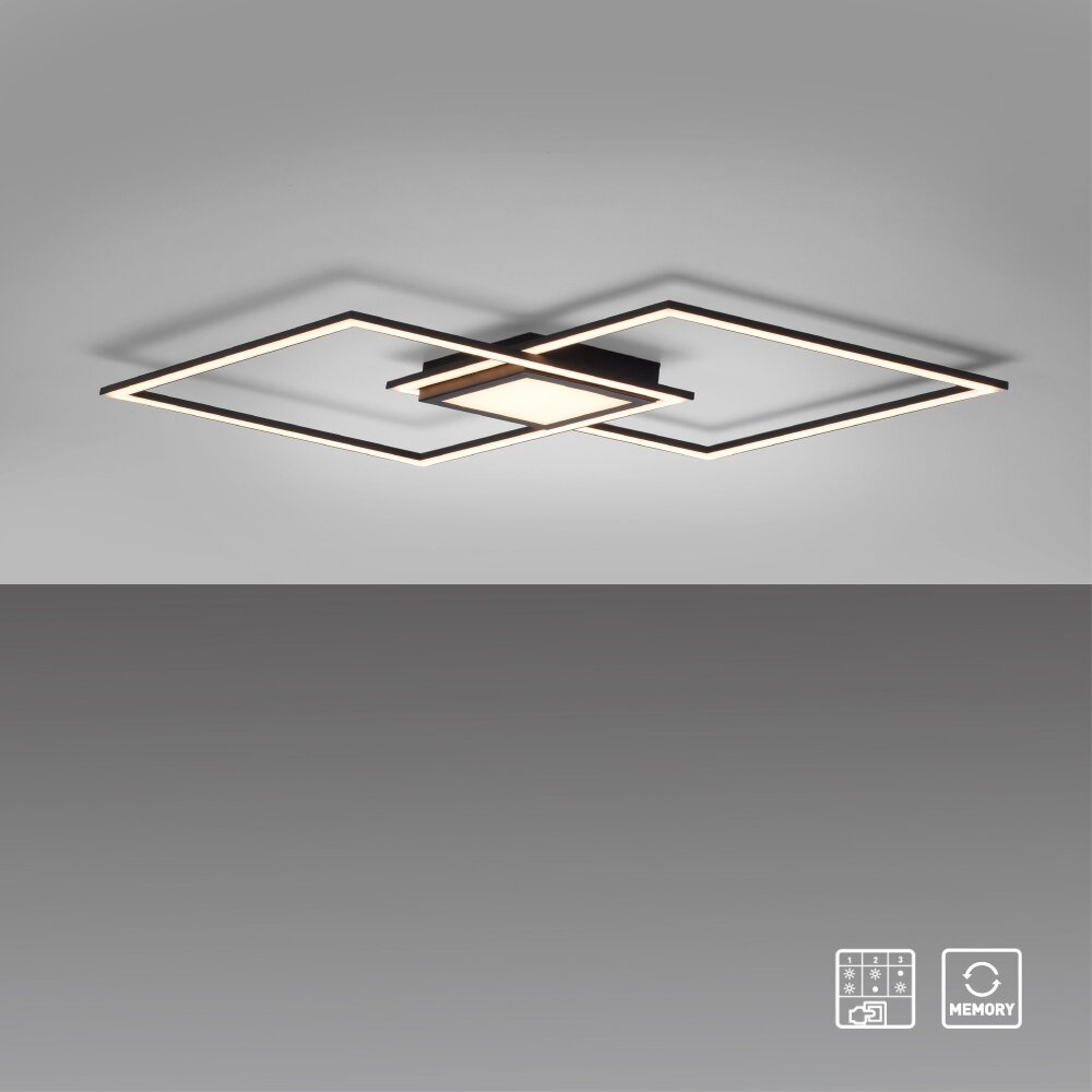 Leuchten Direkt ASMIN Deckenleuchte LED Schwarz, 1-flammig