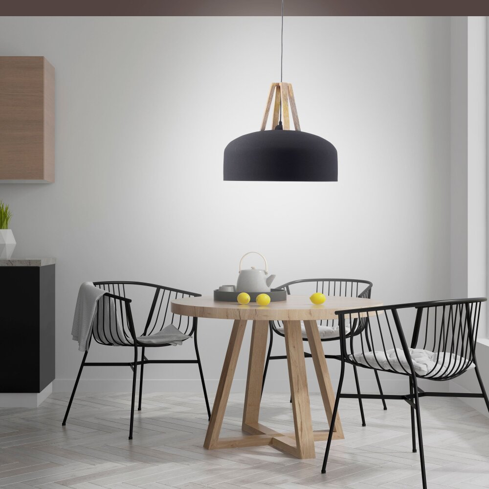 Leuchten Direkt HAREA Hängeleuchte Naturfarben, Schwarz, 1-flammig main product photo