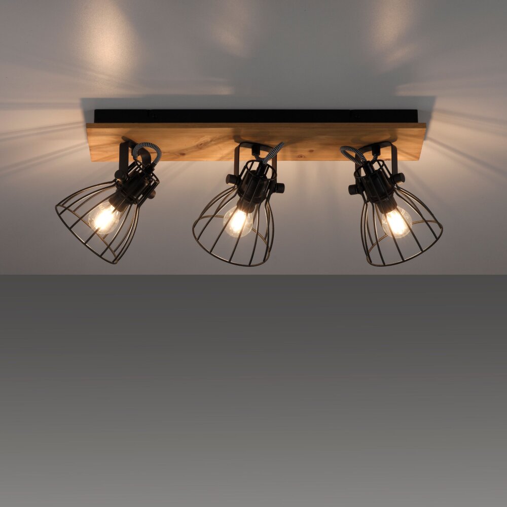 Leuchten Direkt TARO Deckenleuchte Naturfarben, Schwarz, 3-flammig main product photo