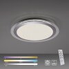 Leuchten Direkt CYBA Deckenleuchte LED Silber, 2-flammig, Fernbedienung, Farbwechsler