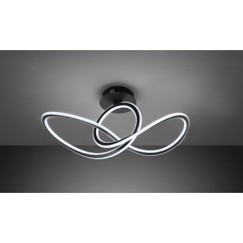 Wofi Leuchten MADISON Deckenleuchte LED Schwarz, 1-flammig, Fernbedienung