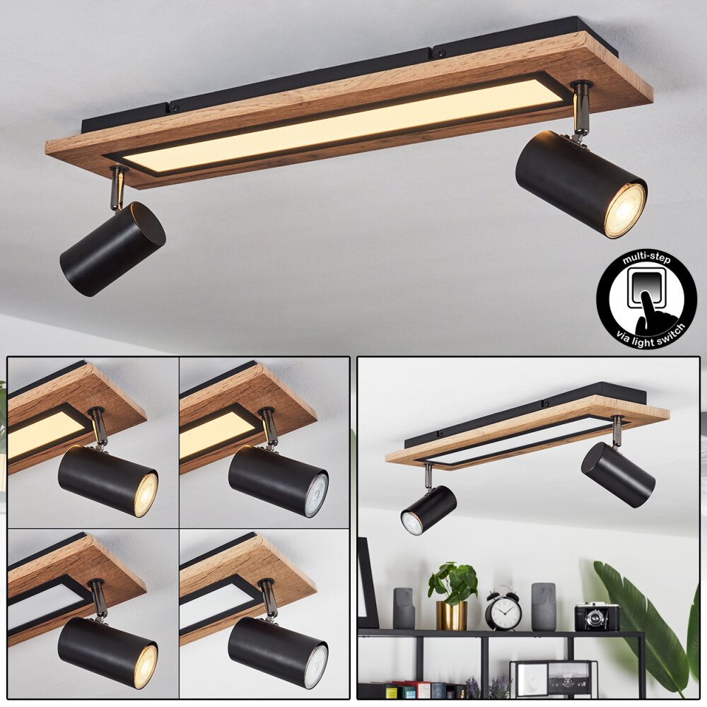 Sequeira Deckenleuchte LED Holzoptik, Schwarz, Weiß, 3-flammig main product photo