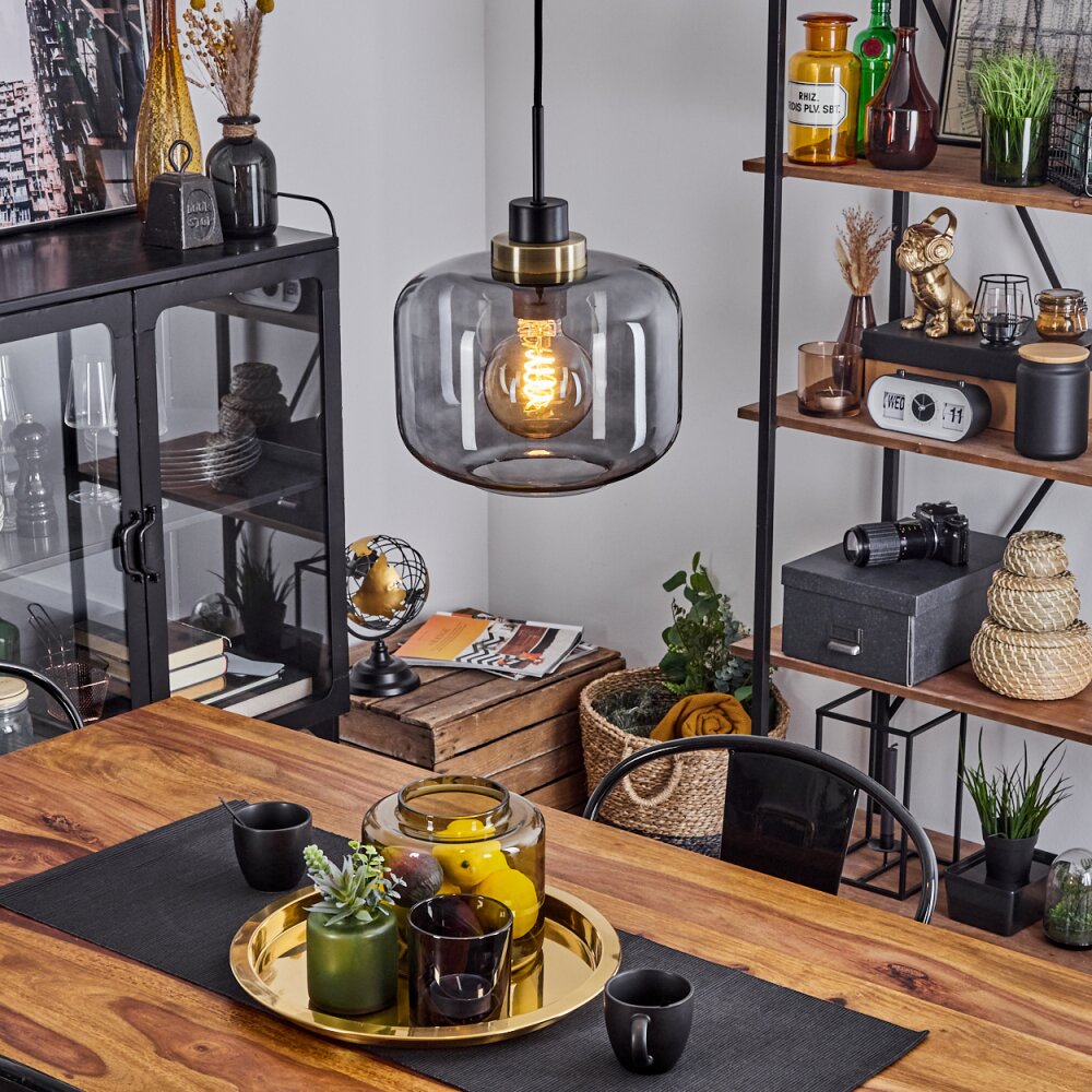Curveira Hängeleuchte Bronze, Schwarz, 1-flammig main product photo