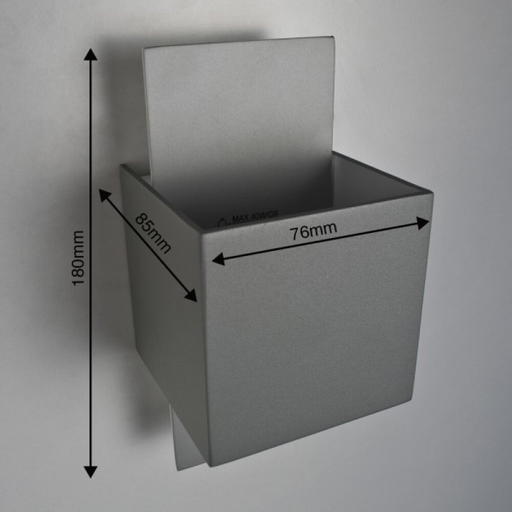 Lucide Cubo Wandleuchte Edelstahl, 1-flammig main product photo